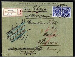 Einschreibebrief aus dem Probelauf: TIENTSIN KDPA 27/12 96, perfekter ...