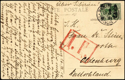 PEKING 23/7 14, tadellose Postkarte 2 C. nach Oldenburg mit besonders ...