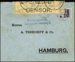 FUTSCHAU 9/4 16, auf Firmen-Vordruckbrief nach Hamburg. Im Transit ...