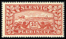 10 Mk., Plattenfehler V (weißer Fleck am Bauch des li. Löwen), ...