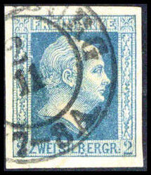 2 Sgr., Plattenfehler III, breitrandiges, gestplt. Kabinettstück, ...