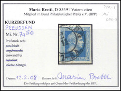 2 Sgr., Plattenfehler III, breitrandiges, gestplt. Kabinettstück, ...