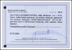 10 Pfg lilarot, tadellos gestplt. mit Unterrand, Befund Jäschke-L ...