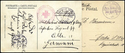 1905/08, Rotes Kreuz, drei seltene Feldpostkarten mit verschied. ...