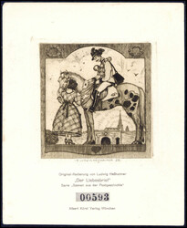 Der Liebesbrief, Originalradierung von Ludwig Heßhaimer aus der ...
