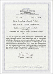 DARESSALAM 19/8 15 auf Postkarte, geschrieben von dem ...