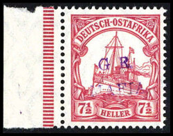 7 1/2 H., Aufdruck dunkellila, tadellos postfrisches Bogenrandstück ...