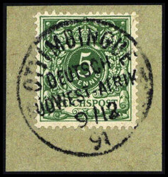 5 Pfg., tadelloses, besonders schönes Briefstück mit idealem ...