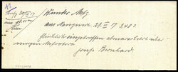 "Nanguwe 29.III.17", handgeschriebenes Not-Telegramm, im Text ...