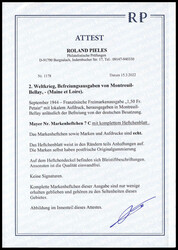 Montreuil-Bellay 1944: kpl. Markenheftchen mit vollständigem H-Blatt ...