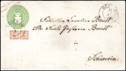 2/4 Sch., obere Hälfte, zweiseitig mit der Schere getrennt, als ...