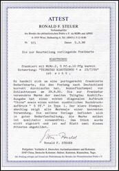 5 Pf a. 10 Pfg., Aufdrucktype 1, tadelloses Exemplar mit sauber ...