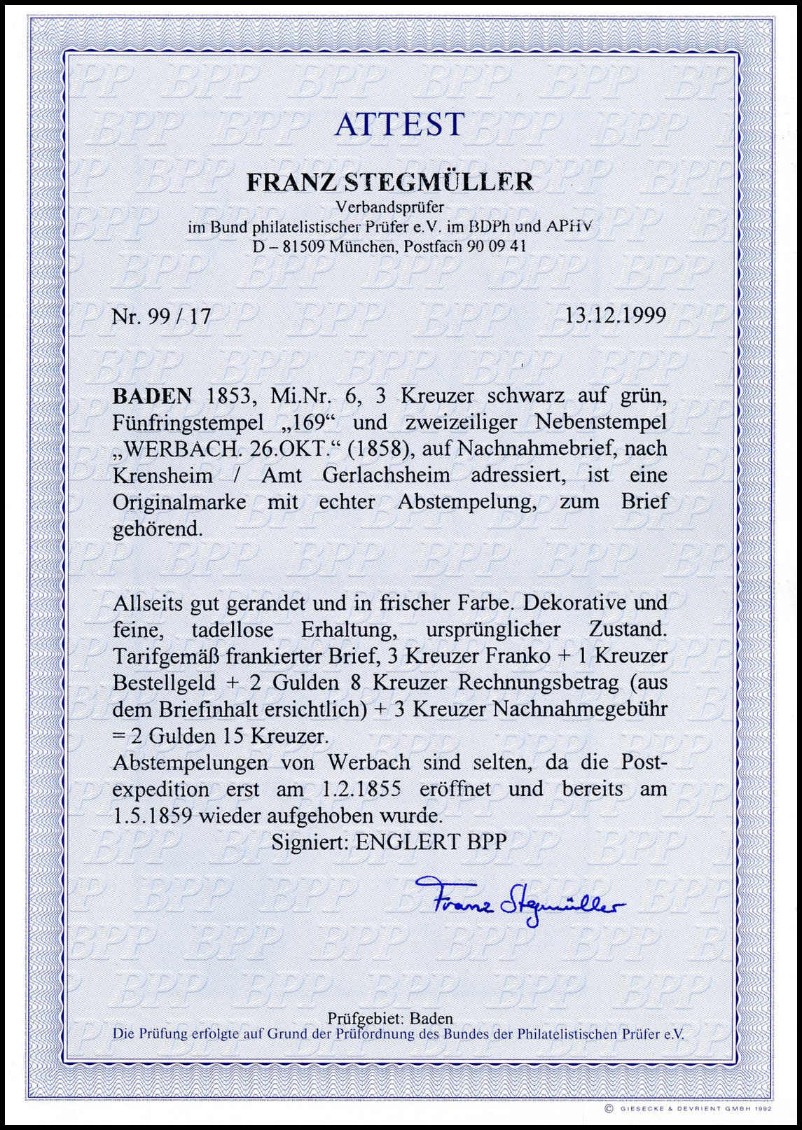 Image 1 for lot number 2059 for Württembergisches Auktionshaus 147th Auction