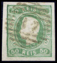 50 R. König Luis, gleichmäßig breitrandiges, gestempeltes ...