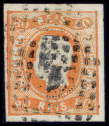 80 R. König Luis, gestempeltes Prachtstück. Katalogpreis: 100 ...