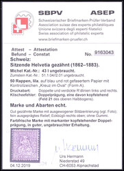 50 Rp., ungebraucht ohne Gummi mit deutlichem Klischeefehler ...