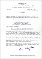 5 Pf. a. 10 Pfg., Aufdrucktype 2, tadelloses Exemplar auf Briefstück ...