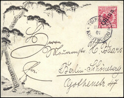 10 Pfg., EF auf schönem, mit Tuschfeder verziertem Brief nach Berlin ...