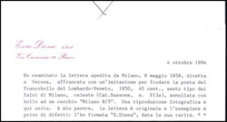 45 C. blau, Mailänder Postfälschung, Einzelfrankatur auf besonders ...