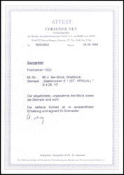 3 Fr., Abart: ungezähnt, tadelloses, schön gestempeltes Briefstück ...