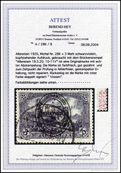 3 Mk., Abart: kopfstehender Aufdruck, tadelloses Exemplar mit sauber ...