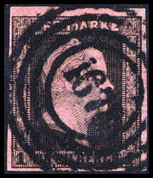 1 Sgr. feuerrot, breitrandiges Kabinettstück mit zentr. Stempel ...