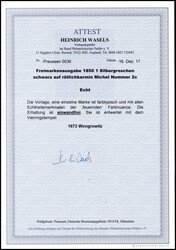 1 Sgr. feuerrot, breitrandiges Kabinettstück mit zentr. Stempel ...