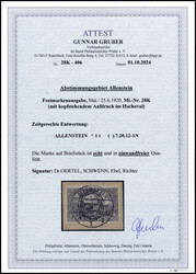 3 Mk., Abart: kopfstehender Aufdruck, tadelloses, besonders schönes ...