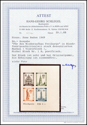 Freiburg-Block, Abart: stark nach li. verschobener Druck, dadurch ...