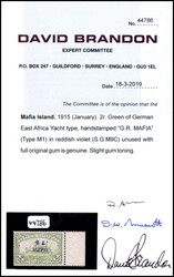 2 R., Aufdruck violett, schönes, ungebrauchtes Exemplar mit re. ...