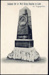 Togo: (1900), "Denkmal von Dr. Wolf-Kling-Bugslag zu Lome", seltene ...