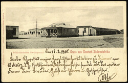 1900, "Feldbahnstation Swakopmund", seltene Foto-Ak. 5 Pfg ...