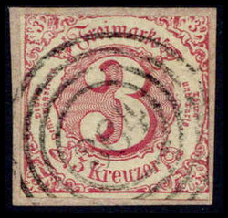 "364" THIERGARTEN klar auf kleinem Briefstück 3 Kr. rot, sign. ...