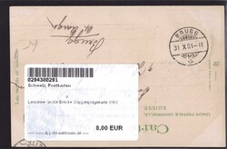 Lausanne Große Brücke Wappenprägekarte 1901