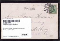 Bromberg Danziger Straße, Eckschaden 3mm, Reißzweckenloch 1902