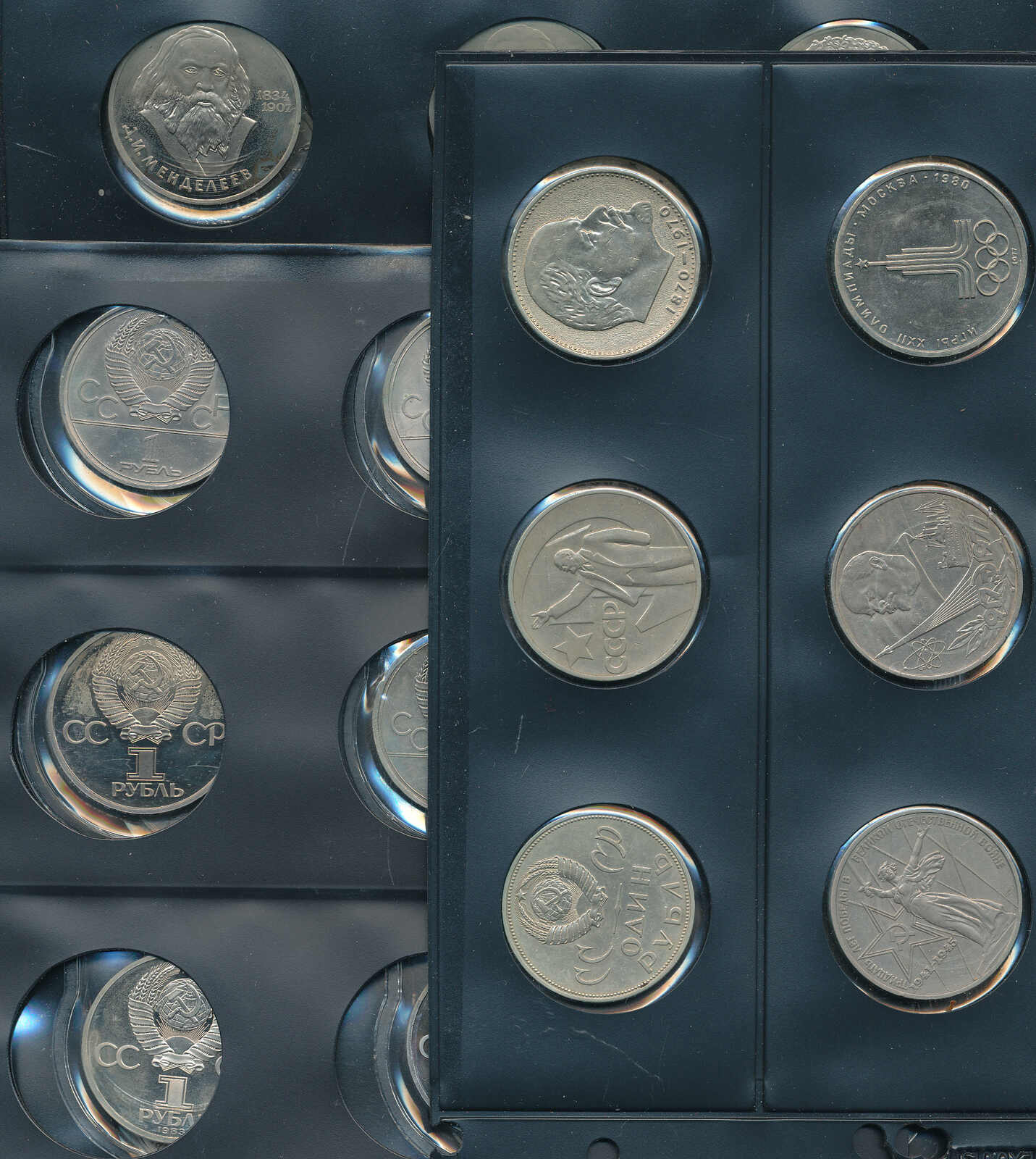 Sowjetunion, Sammlung von 30 Stck. 1 Rubel, 2 Stck. 3 Rubel, 9 Stck 5 ...