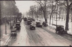 O-1000 Berlin Blick zum Brandeburger Tor, Unter den Linden im Winter, ...