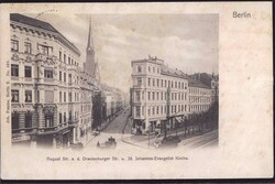 O-1000 Berlin August-Straße 1904, Briefmarke entfernt, fleckig