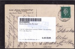 O-4114 Wettin Hotel Gasthaus Kleiner Schweizerling 1931, min. Bug 1cm