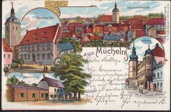 O-4114 Mücheln Gasthaus Deutscher Hof Schützenhaus 1901