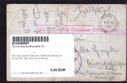 Plovarna Jezero Talsperre, Deutsche Dienstpost Prag 1940, min. best. ...