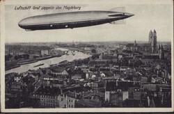 O-3000 Magdeburg Zeppelin über der Stadt 1931, 1x best. ...