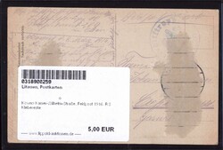 Kowno Kaiser-Wilhelm-Straße, Feldpost 1916, RS Klebereste
