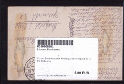 Kowno Bombensichere Festungswerke Feldpost 1916, RS Klebespur