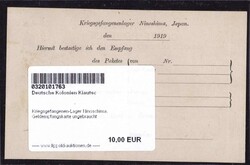 Kriegsgefangenen-Lager Ninoschima, Geldempfangskarte ...