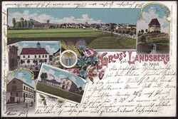 O-4105 Landsberg Bahnhof Post Rathaus 1904