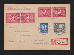Brief DDR Mi.243, 245 und SBZ Mi.2x 232, 2x 233 per Einschreiben ...