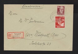 Brief DDR Mi.279 und SBZ Mi.227 per Einschreiben Reichenbach (Vogtl) ...