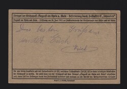 Flugpostkarte DR Mi.85I mit Luftpostmarke Mi.I und Sonderstempel ...