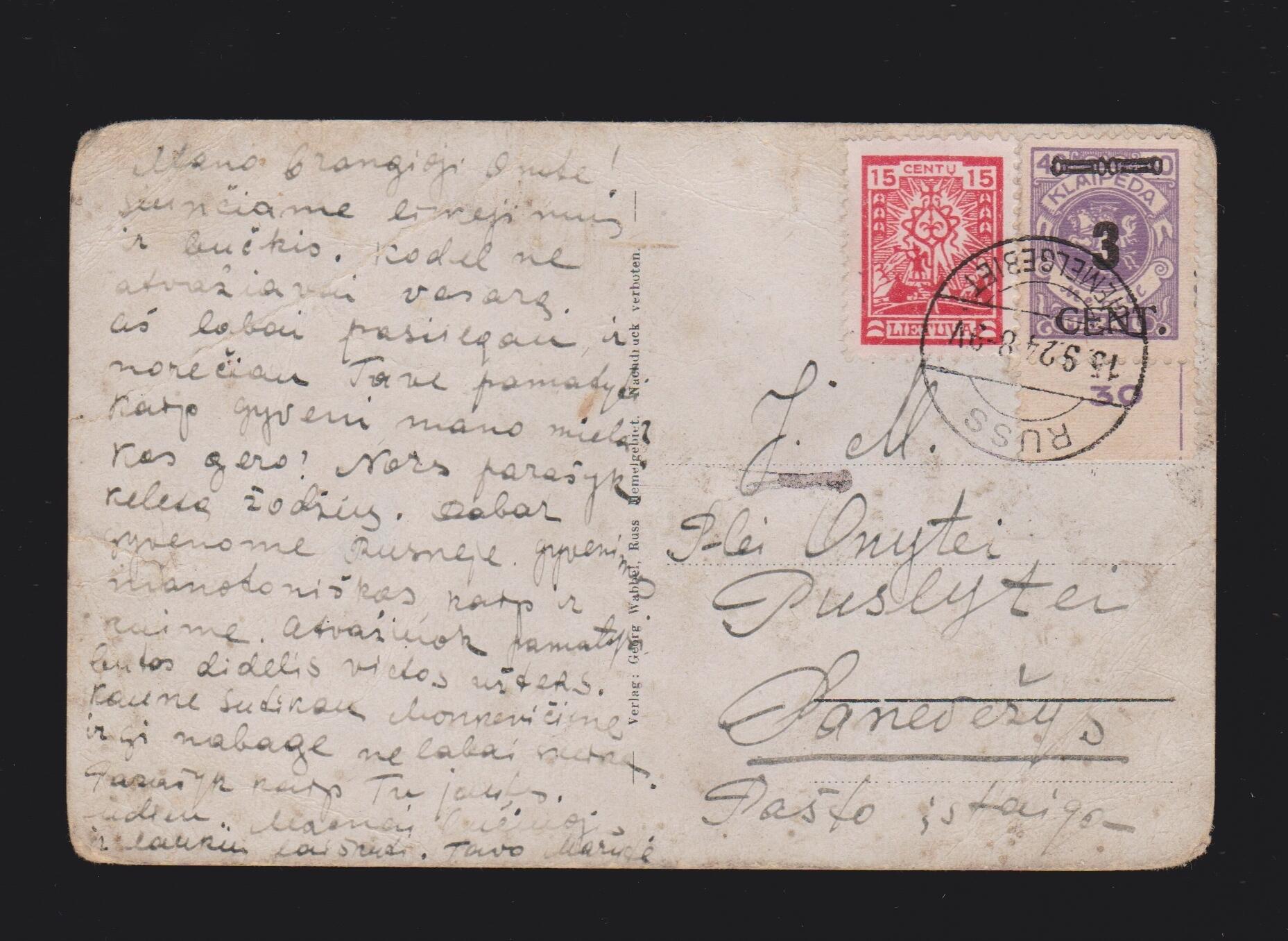 Ansichtskarte Kurort Ruß. Karte Memelgebiet Mi.187 und Litauen Mi ...